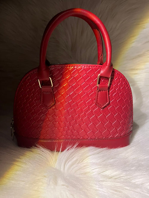 Elegant Cream & Brown textured mini handbag