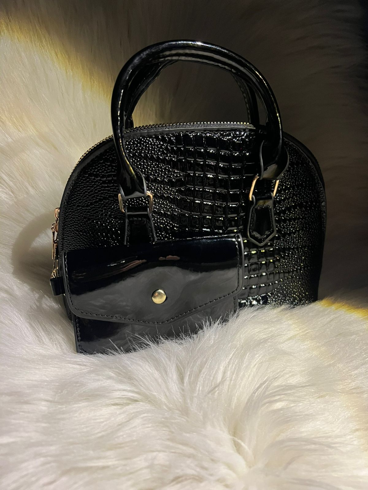 Red Glossy Croc  Handbag